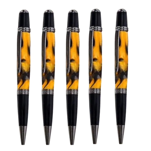 5 Pack - Gunmetal & Black Chrome Cerra Pen Kits - UK Pen Blanks
