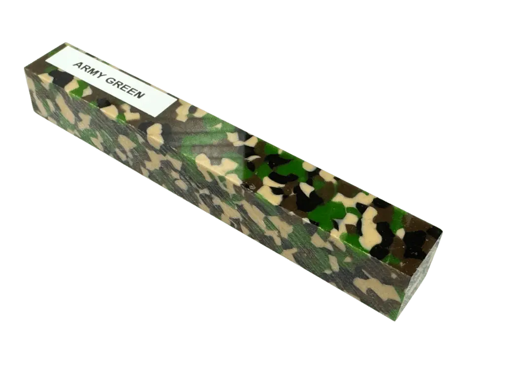 Army Green Kirinite Pen Turning Blank | Camo Pen Blanks Camoflague