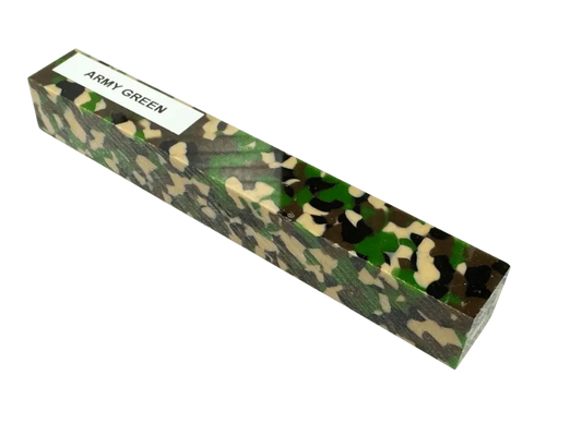 Army Green Kirinite Pen Turning Blank | Camo Pen Blanks Camoflague