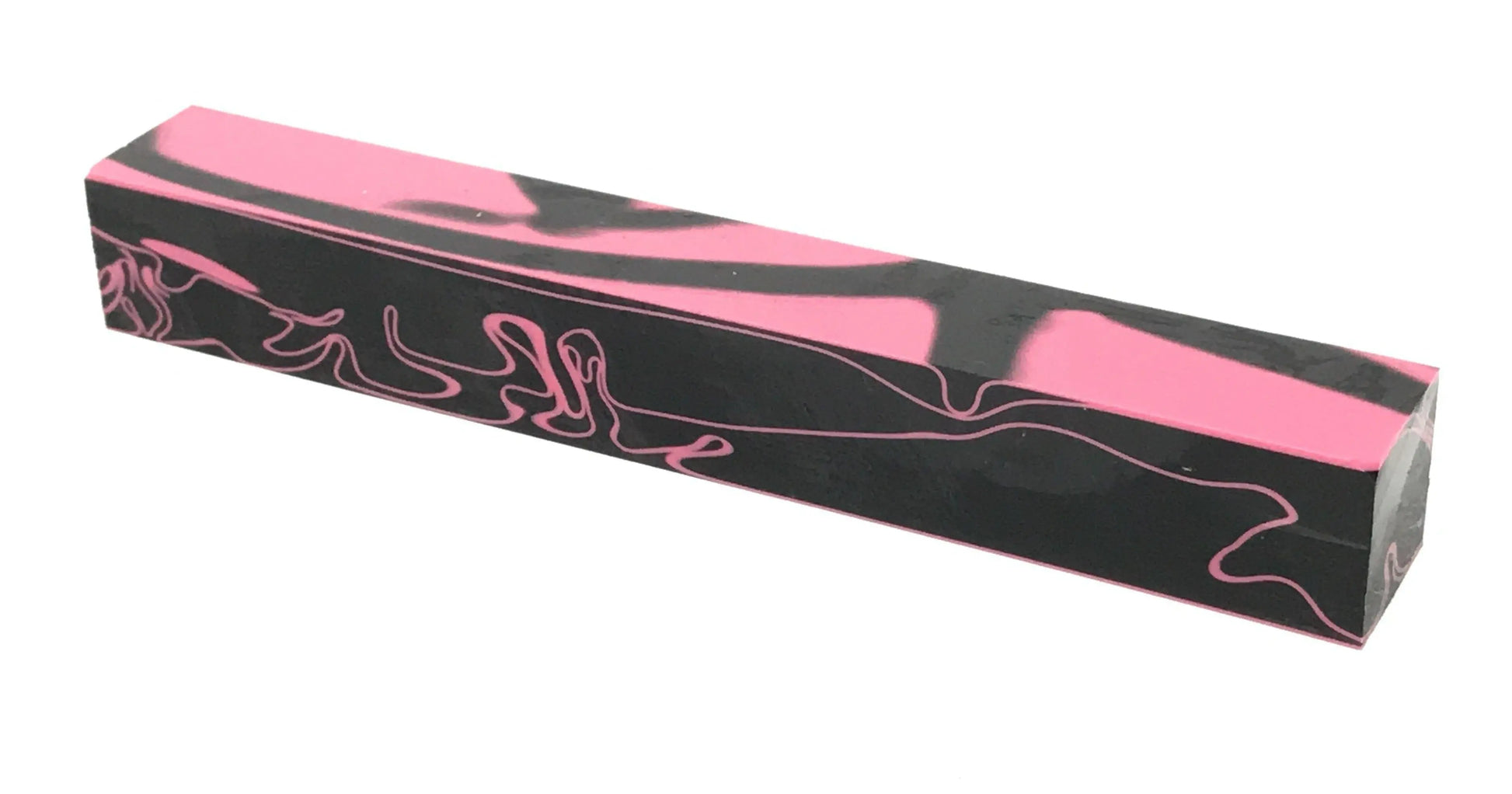 Black & Pink Swirls (Pink Panther) - Acrylic Kirinite Pen Blank - UK Pen Blanks