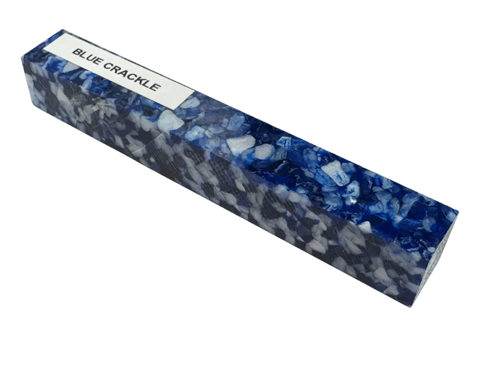 Blue Crackle Kirinite Pen Turning Blank | Acrylic Pen Blanks