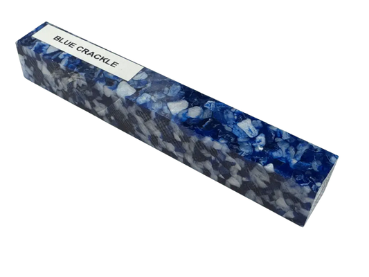 Blue Crackle Kirinite Pen Turning Blank | Acrylic Pen Blanks