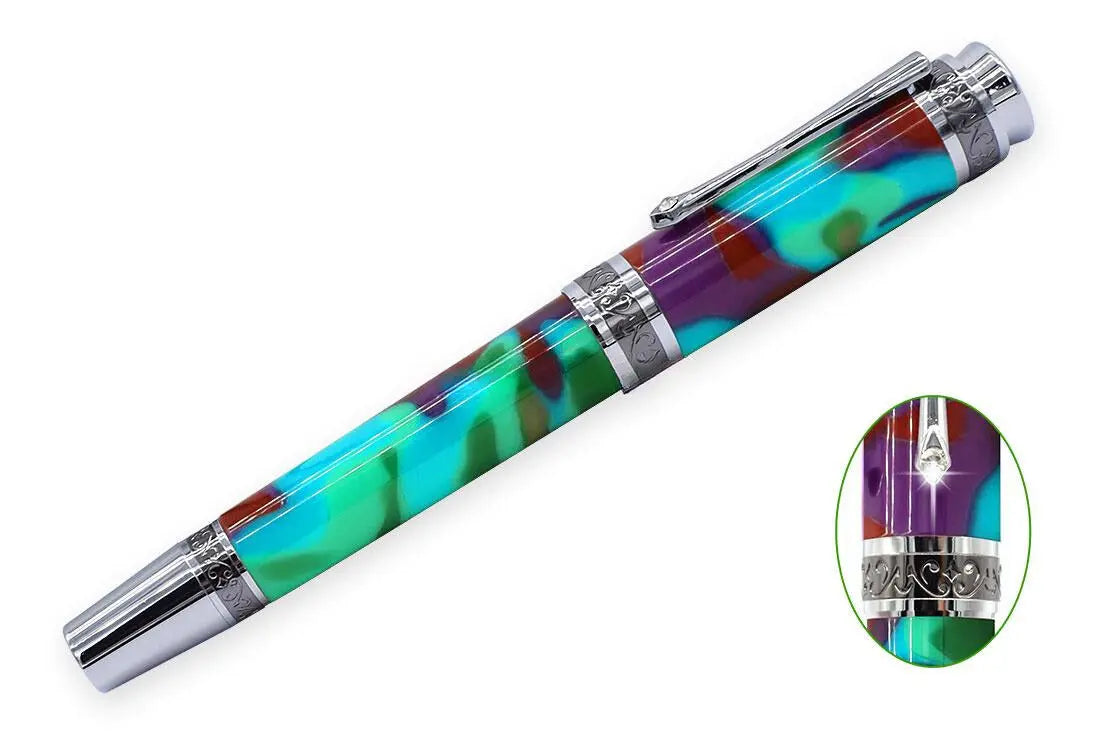 Chrome & Black Titanium New Majestic Rollerball Pen Kit - UK Pen Blanks