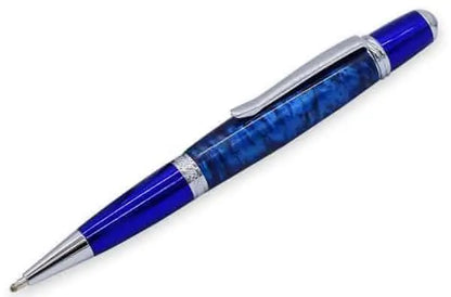 Chrome & Blue Cerra Pen Kit - UK Pen Blanks