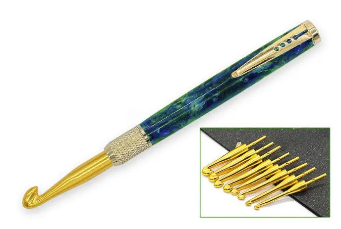 Gold Crochet Hook Kit (Knurled) - UK Pen Blanks