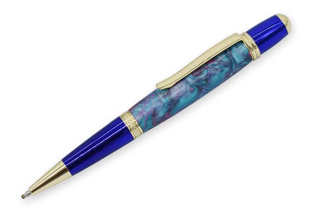 Gold & Blue Cerra Pen Kit - UK Pen Blanks
