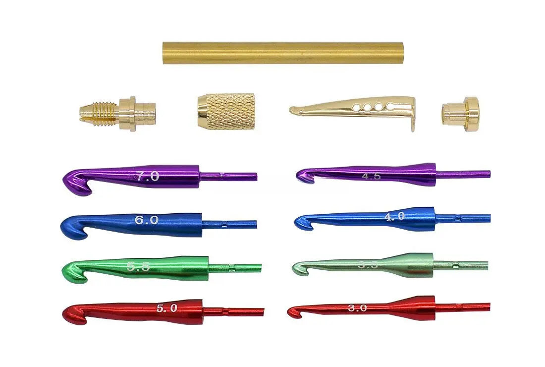 Gold & Colour Crochet Hook Kit (Knurled)