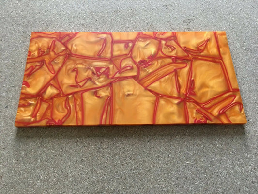 Kirinite Orange Sunspot 1/4" x 6" x 12" Sheet - UK Pen Blanks